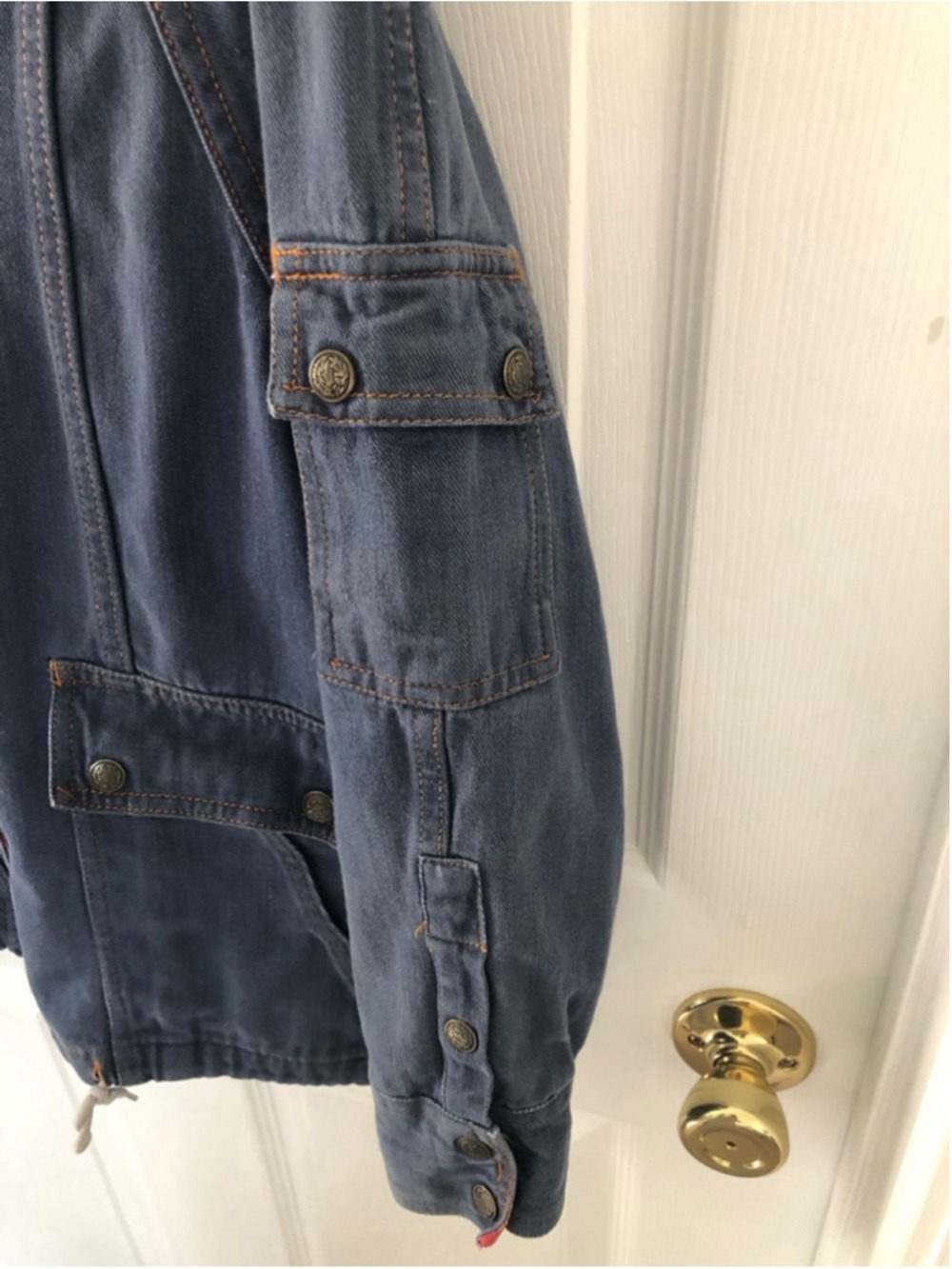 Vintage 70’s-80’s Denim Workwear Chore Jacket Cotton Plaid Lining Women’s Large - Picture 5 of 10